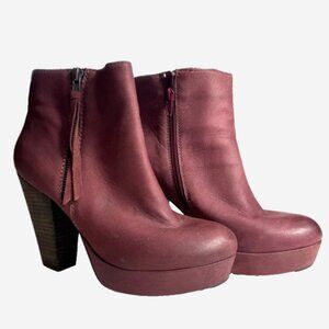 Steve Madden Reduxx Women’s Boots 10 Wine Red Leather Vintage Style Never Worn